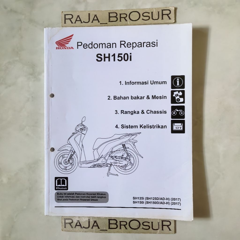 Buku pedoman reparasi Manual book Honda SH 150 SH 150 i SH 150 i SH150 i K78 2019-2021 ORI Original