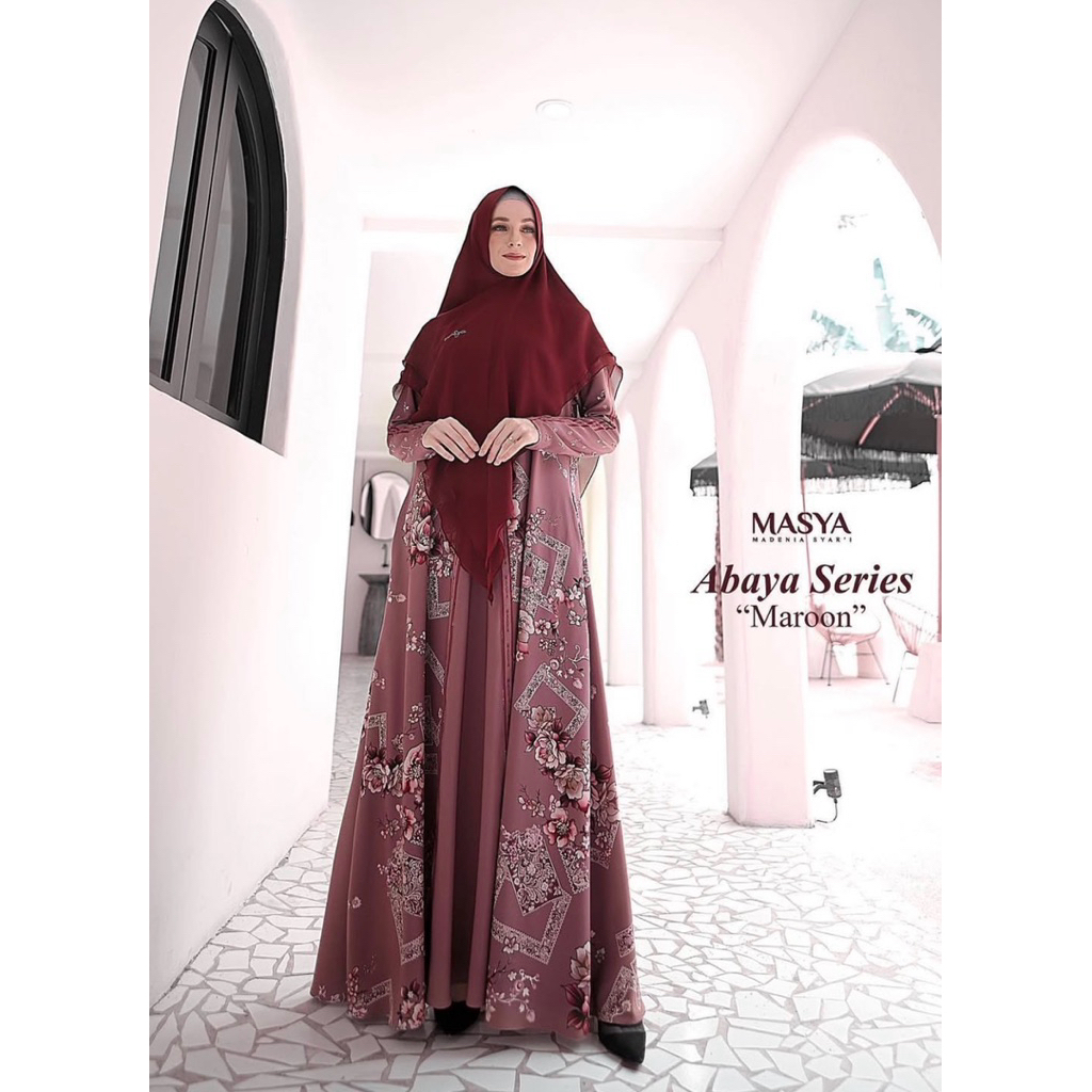 ABAYA SET KHIMAR BU Madenia Syari-Masya syari /SET ABAYA MASYA SYARI