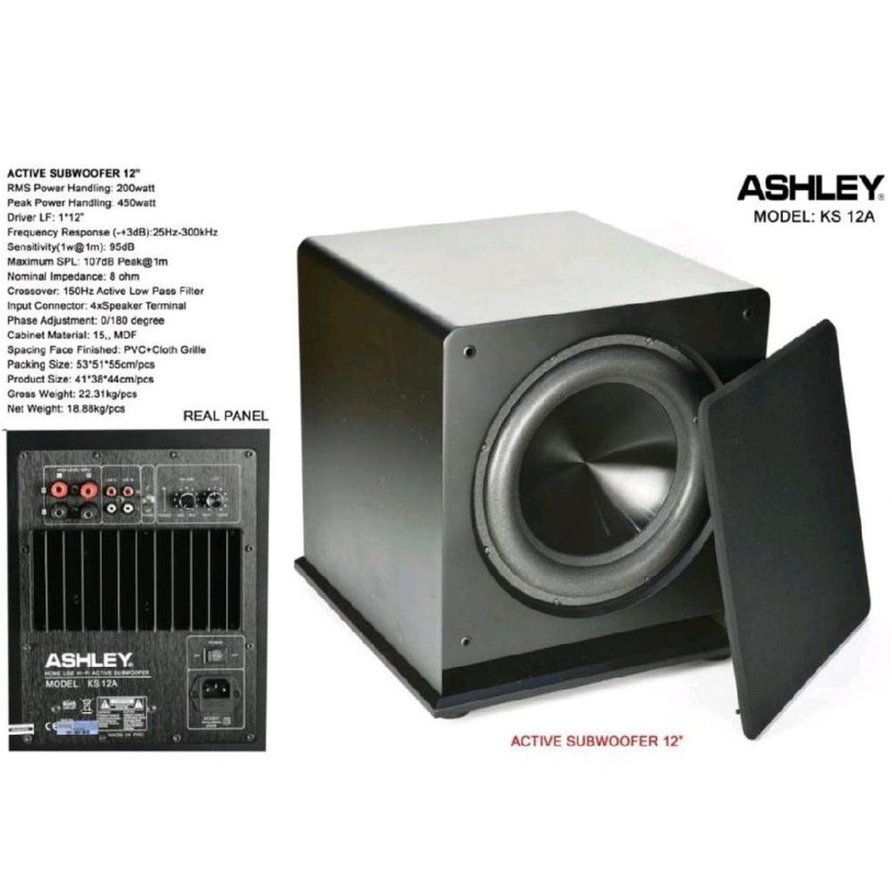 SUBWOOFER SPEAKER ACTIVE ASHLEY KS-12A ORIGINAL 12 INCH KS12A SPEAKER AKTIF