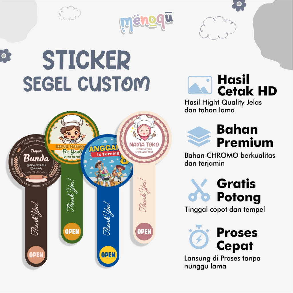 STIKER SEGEL MAKANAN / SEGEL / STIKER / SETIKER SEGEL / SETIKER / PREMIUM / CUSTOM / GRATIS DESAIN /