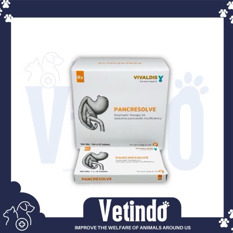 Pancresolve enzym Pencernaan anjing kucing mirip panakare per Strip