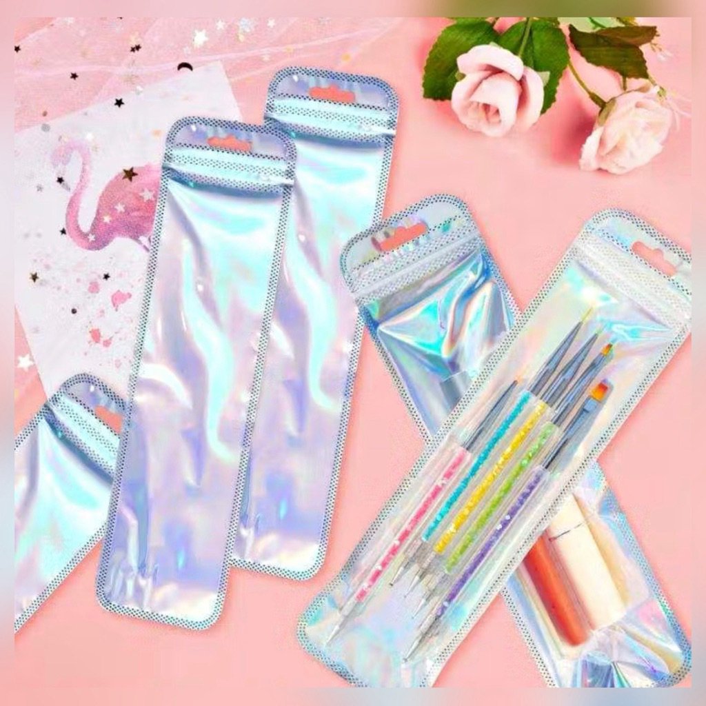 Ziplock Hologram Ukuran 6.5x24 | Pouch Packaging Hologram | Kemasan Aksesoris | Ziplock Accessories 