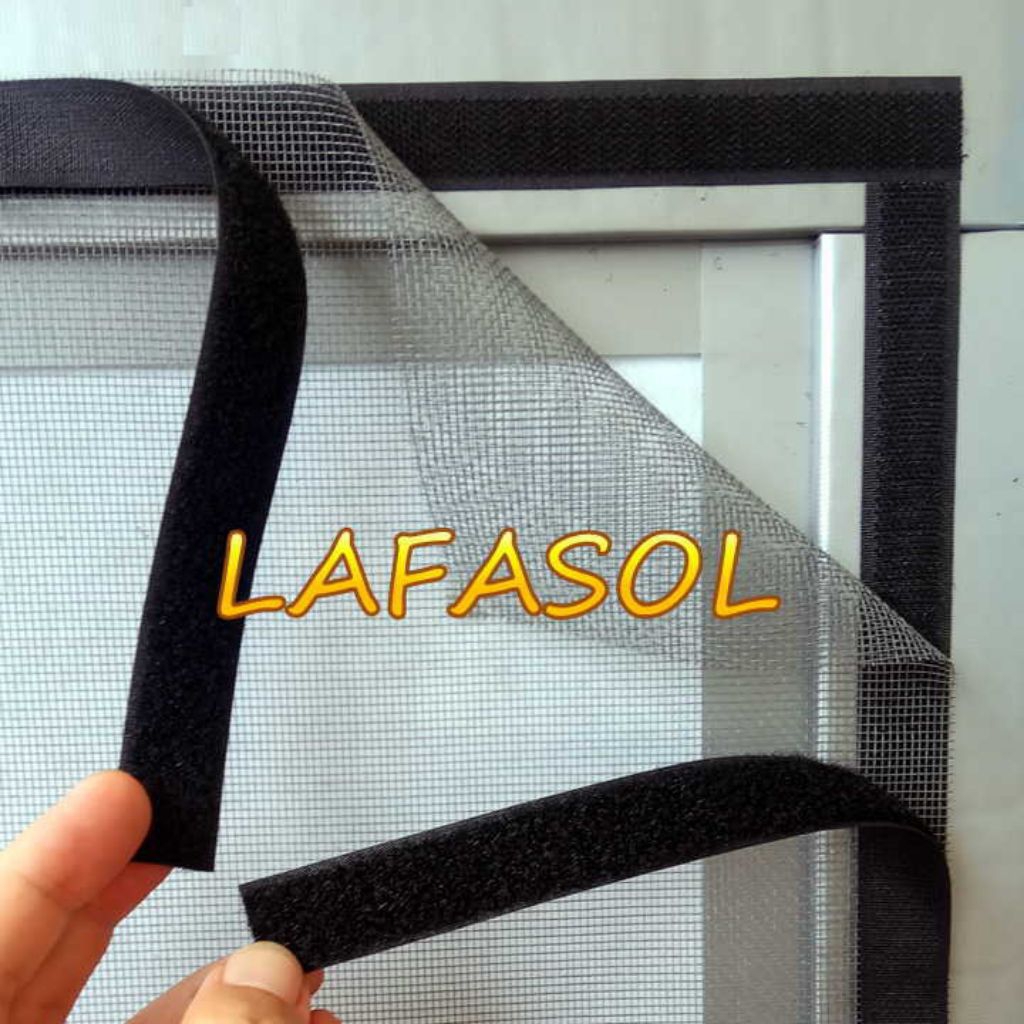 Kawat Nyamuk Velkro Tempel Jepit DIY Jendela Pintu Teralis Ventilasi Jaring Net Kelambu Kasa Fibergl