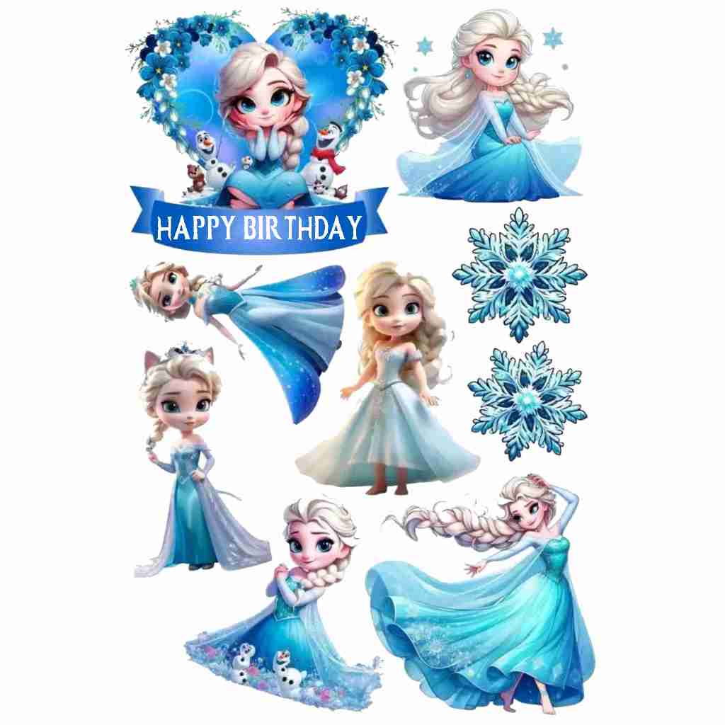 HIASAN KUE CUSTOM TOPPER ULTAH ELSA FROZEN TOPPER CAKE ULANG TAHUN