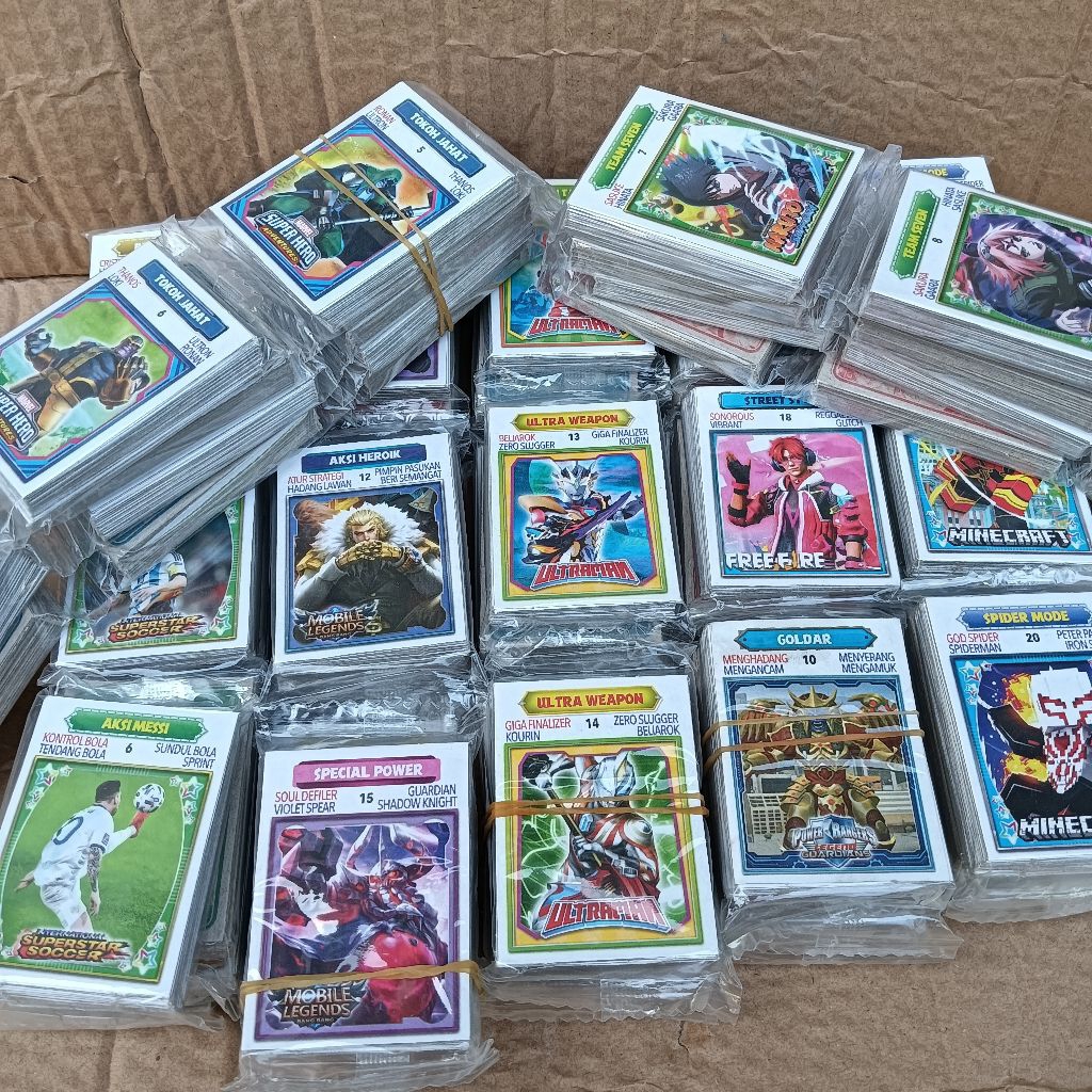 12 sachet mainan Kartu Kwartet Boboiboy ml dll Mix Cowok 384pcs serenceng Wartet Murah