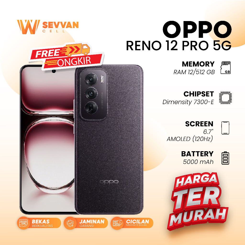 Handphone Oppo Reno 12 Pro 5G Ram 12 512GB