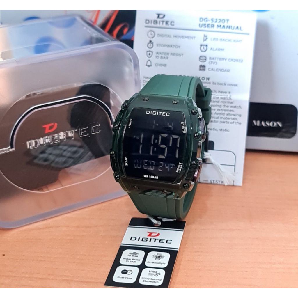 Jam Tangan Digitec Digital DG-5220T Original – WR 10 BAR, Sporty & Tahan Air