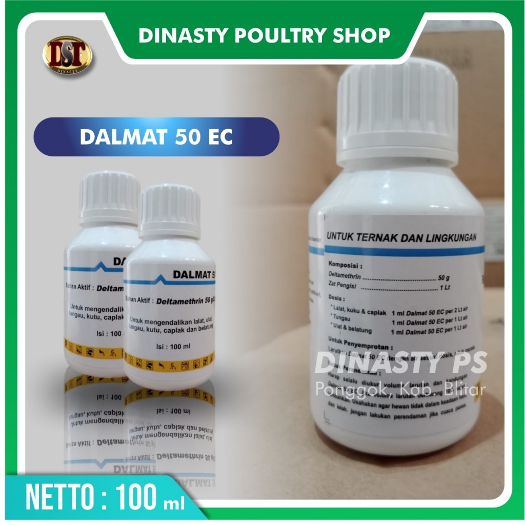 Dalmat 50 EC 100ml  | Obat Kutu Ayam Caplak Tungau Lalat Semprot Kandang Deltamethrin
