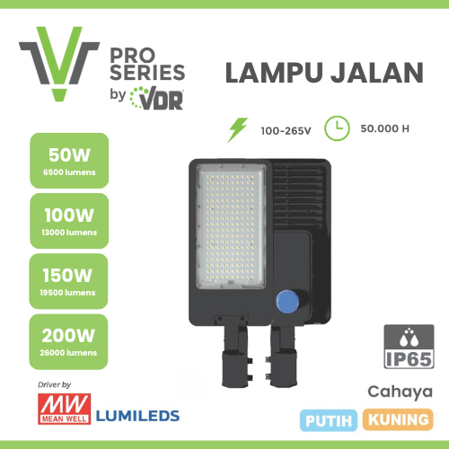 LAMPU JALAN PRO SERIES by VDR / 50 WATT / 100 WATT / 150 WATT / 200 WATT / WARNA CAHAYA (PUTIH , KUN