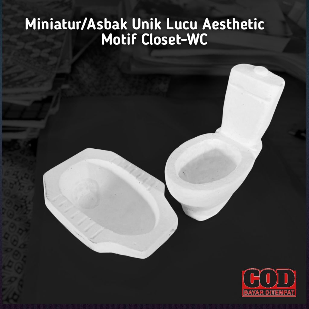 Kerajinan Tangan Asbak Unik Lucu Motif Closet-WC Duduk/Jongkok Miniatur
