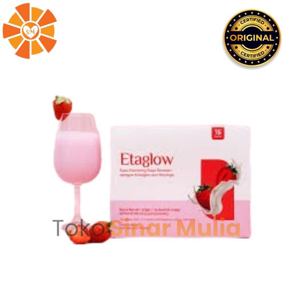 ETAGLOW Susu Etawa Collagen Rasa Strawberry Mencerahkan Kulit Mengurangi Selulit
