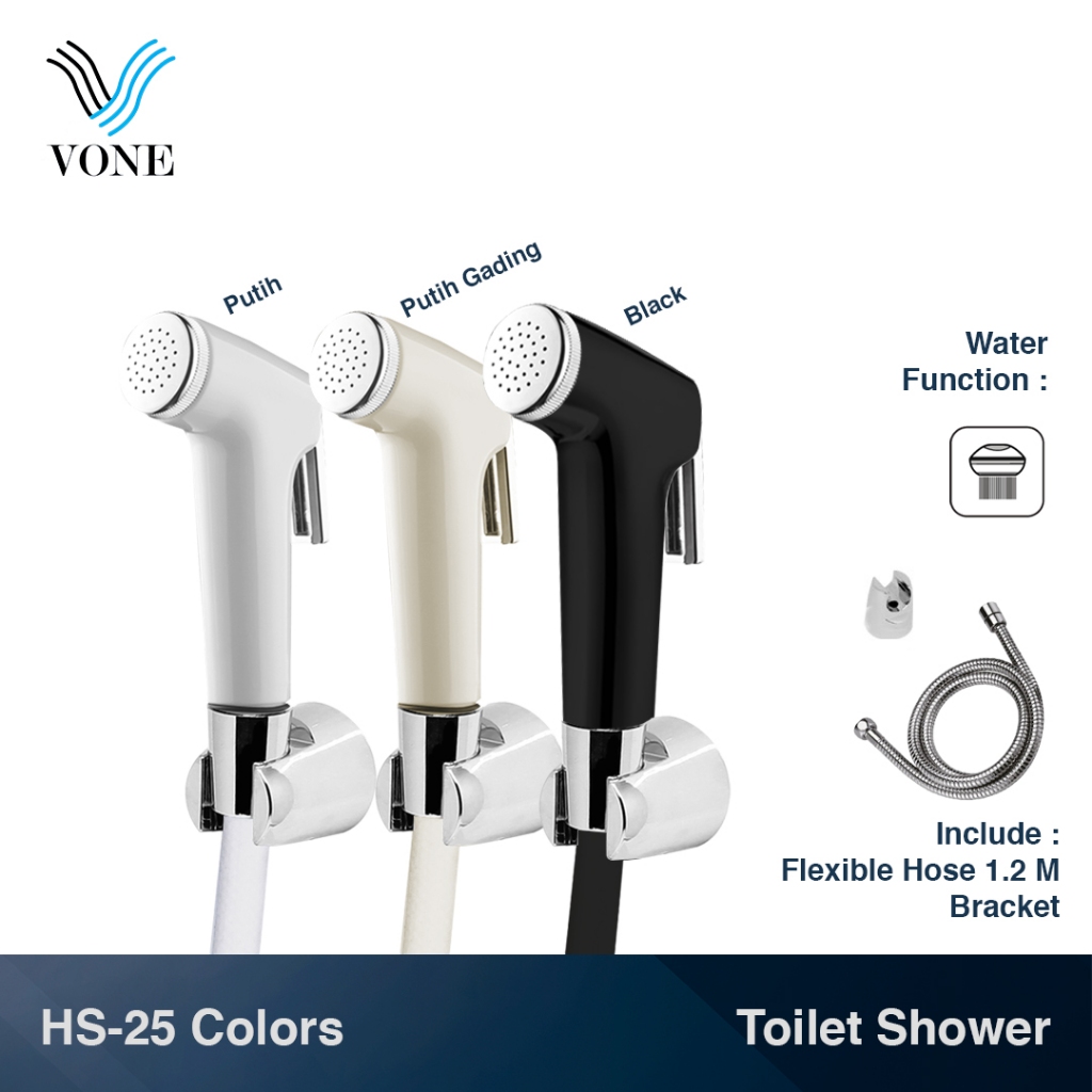VONE Jet Shower Toilet Cebok Bidet WC Putih Gading Hitam Gold Matte Black Nikel Chrome