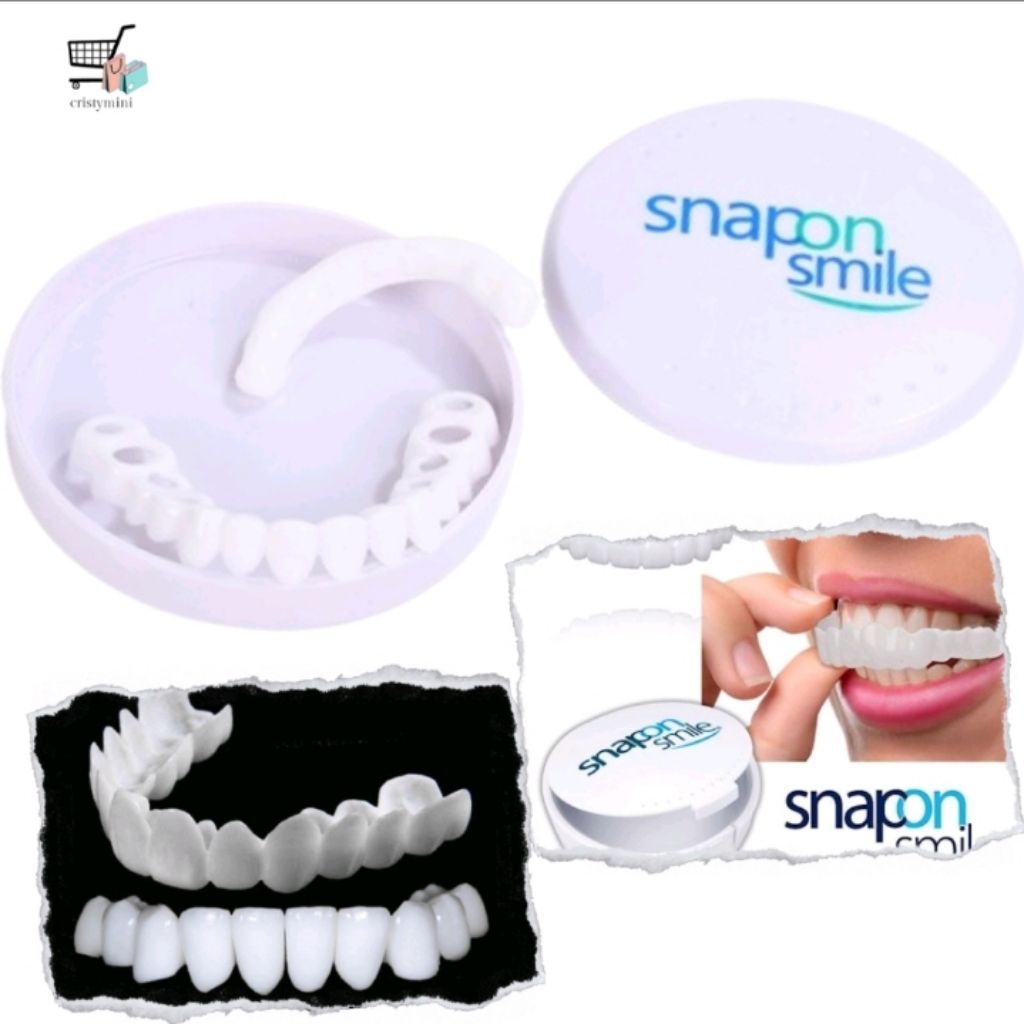 Snap On Smile Gigi Palsu 1 Set Atas Bawah - Gigi Palsu Silikon Original - Penutup Gigi Palsu
