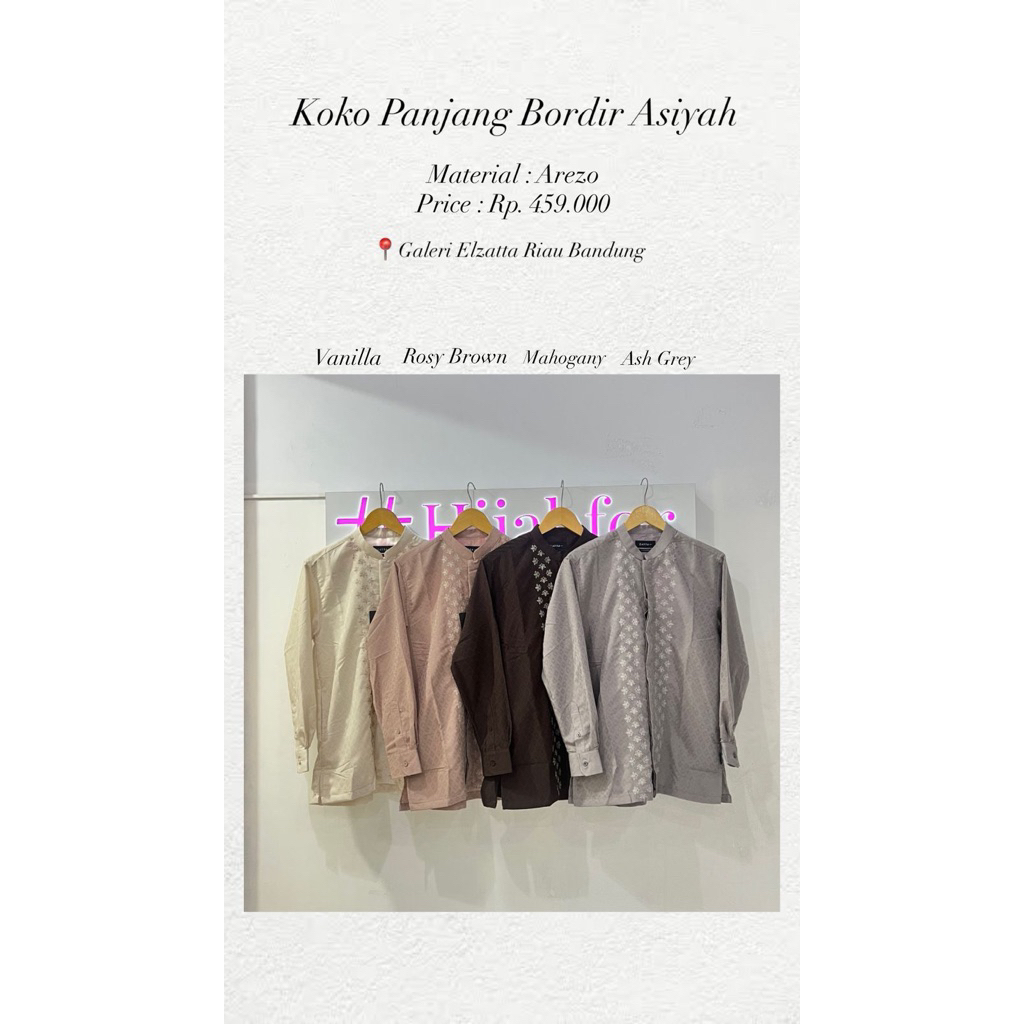 Koko panjang bordir asiyah elzatta koko elzatta