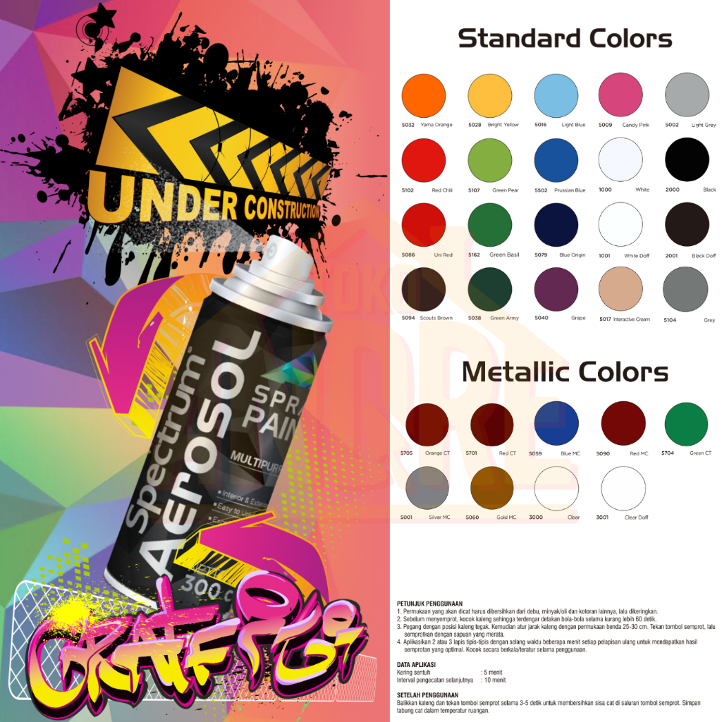 PILOX 300 CC SPECTRUM AEROSOL Pylox Pilok Piloks Spray Paint Cat Semprot Motor Mobil Doff Glossy
