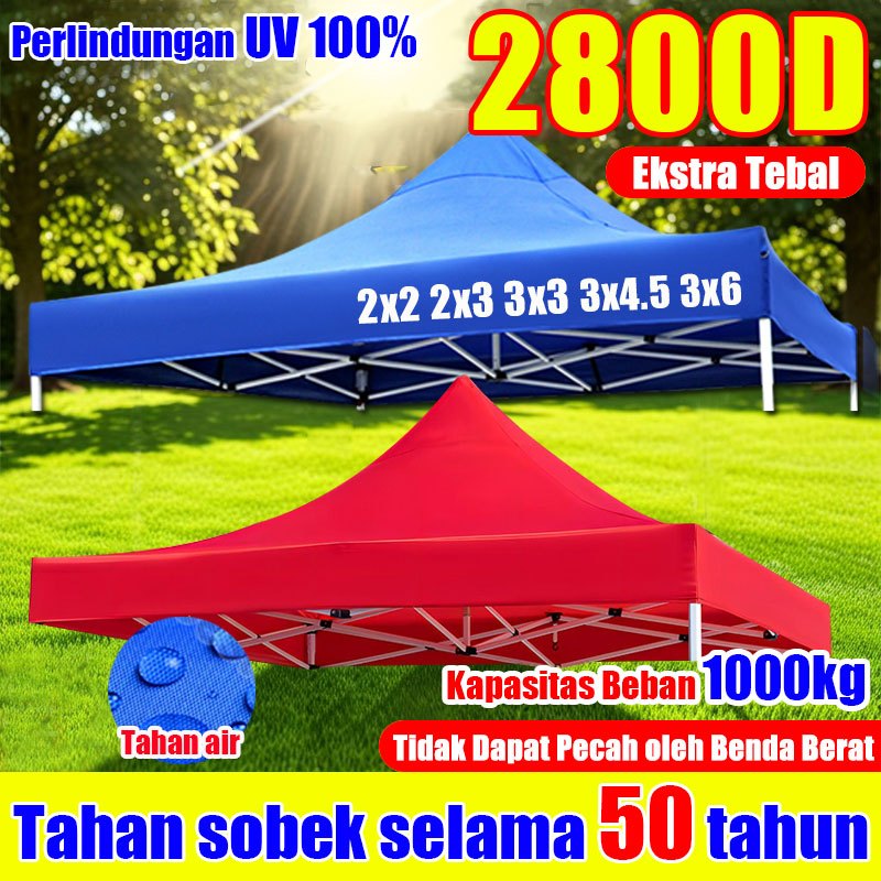 Ekstra Tebal 2800D Terpal Tenda Atap Tenda Lipat Atap Tenda Jualan Tenda Lipat Kain Tenda 2x2/2x3/3x