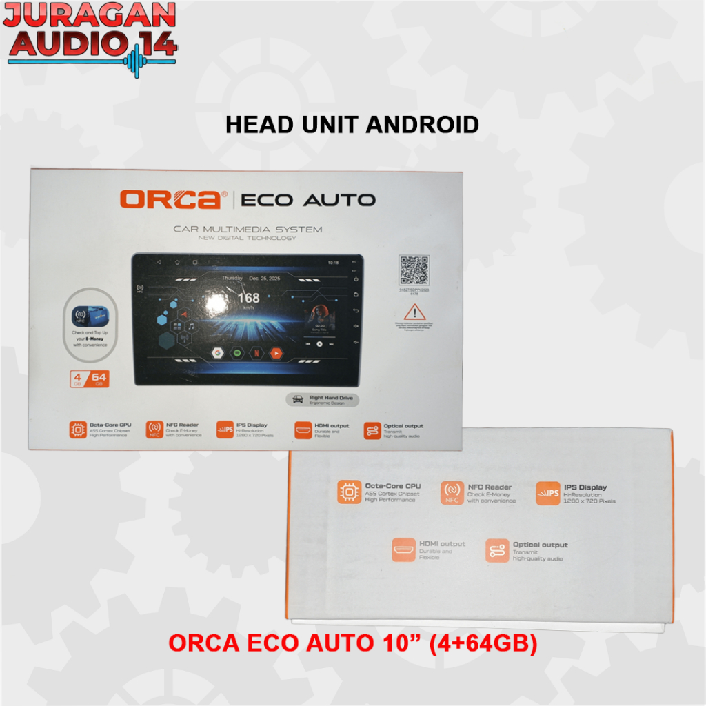 HEAD UNIT ANDROID ORCA ECO AUTO 4/64 ADR-9988