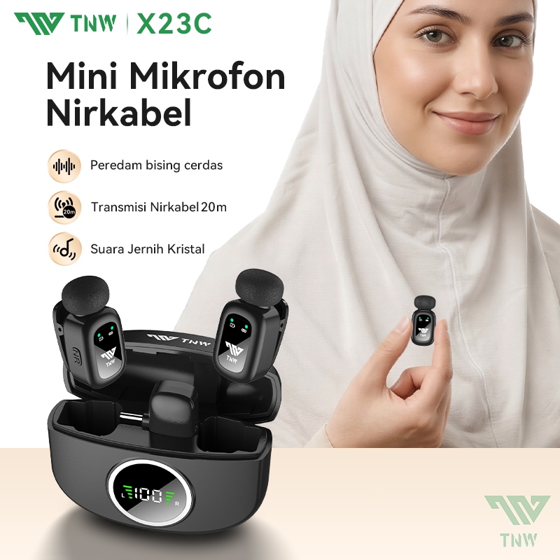 TNW X23C Wireless Microphone Mic Clip on Dual Mikrofon Lavalier Microphone Wireless Mikrofon Ipone d