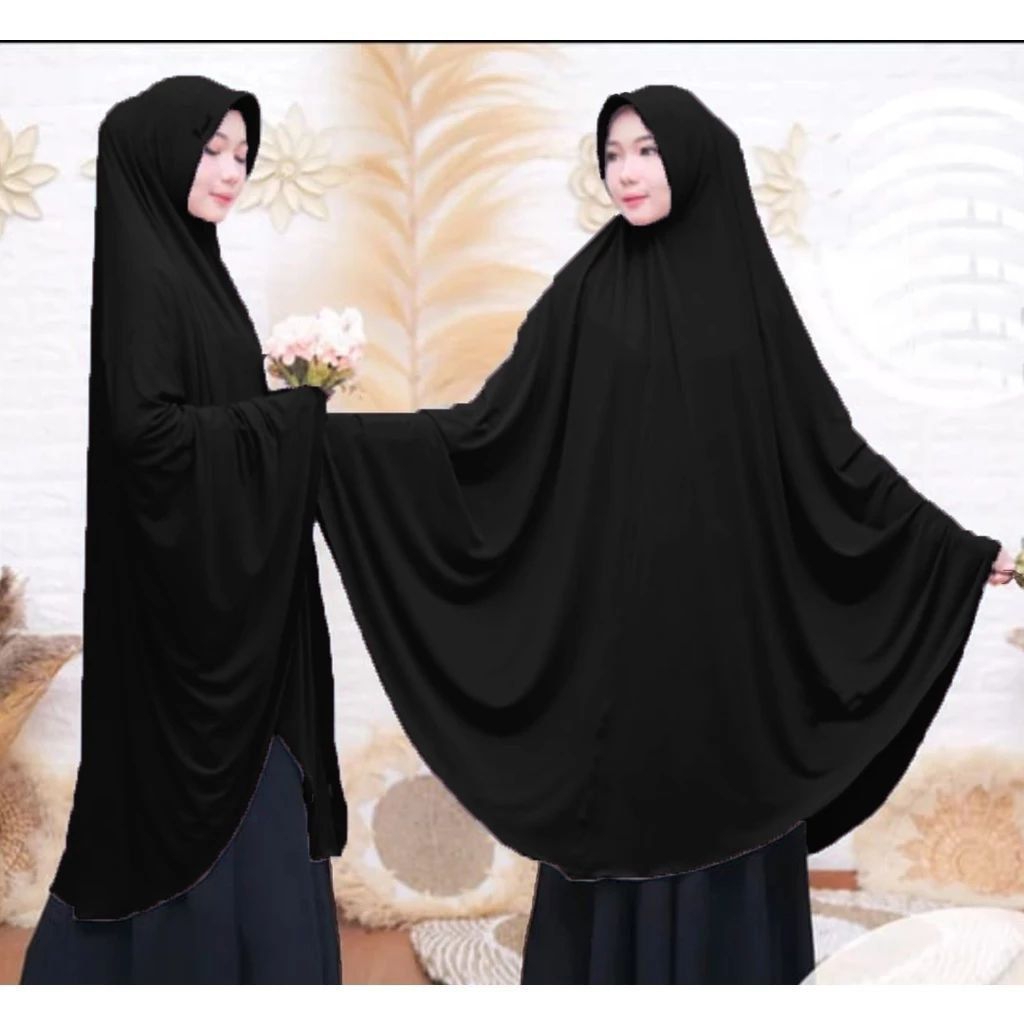 SUPER JUMBO XXXXL HIJAB HAJI UMROH KHIMAR SYAR'I JUMBO POLOS Jersey Premium Jilban Instan Pad Hijab 