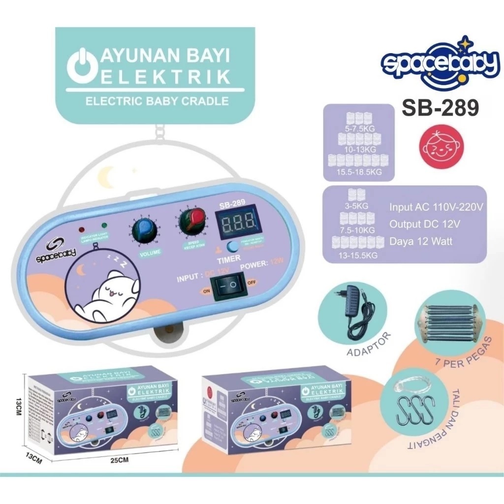 Spacebaby mesin ayunan elektrik SB-289 / Mesin ayunan bayi Spacebaby SB-289