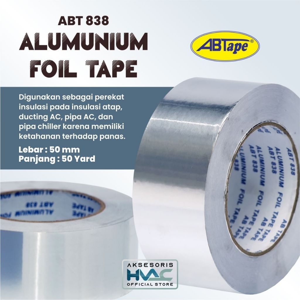 Alumunium Foil Tape Merek AB Tape 838 Untuk Material Alumunium Foil
