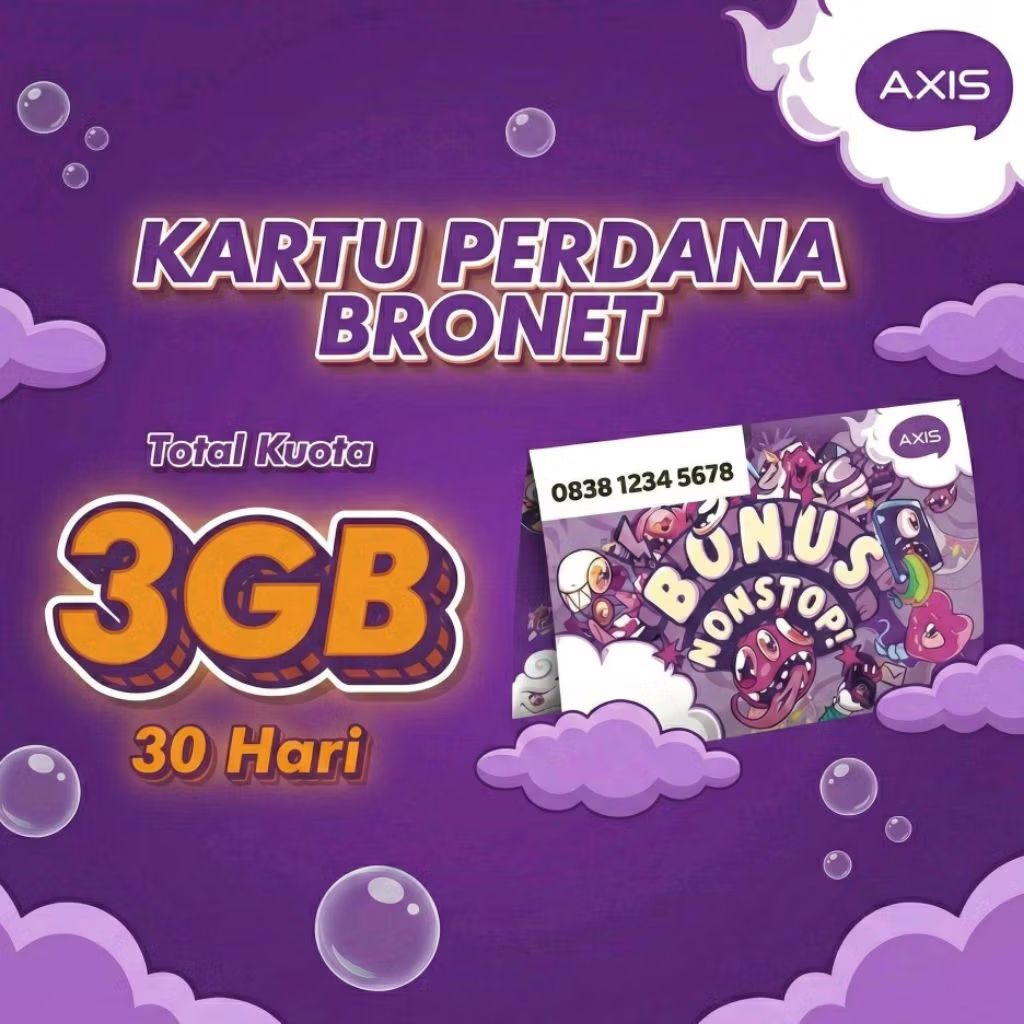 Kartu perdana Axis 3GB 30 Hari Nasional