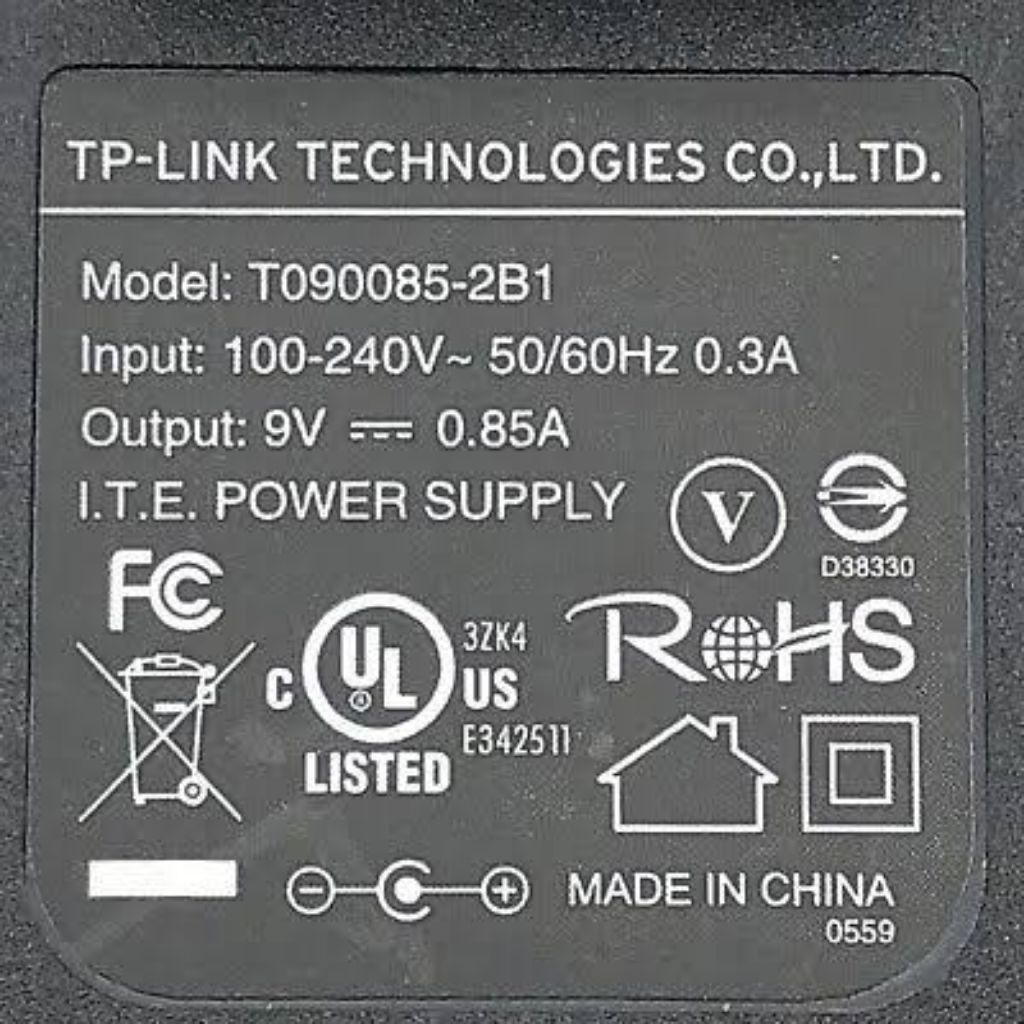Original adaptor tp link 9V 0.85A