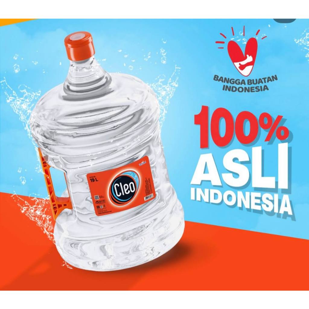 Galon Cleo 19 Liter + Isi Original Berkualitas / Galon + Air Cleo Original