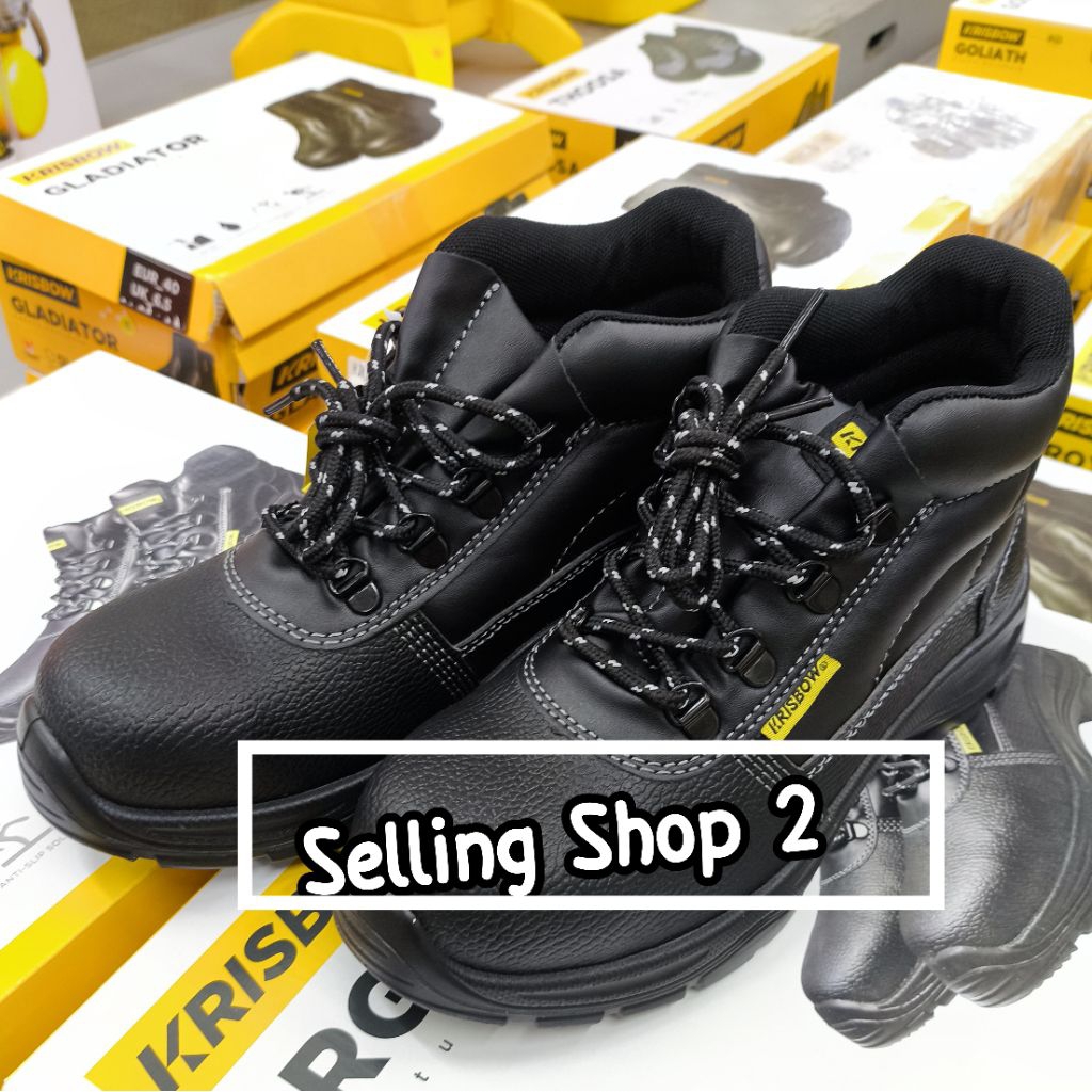 Sepatu Safety Krisbow ARGON 6" HITAM || Safety Shoes Krisbow ARGON 6" || Sepatu Safety ARGON PENGGAN