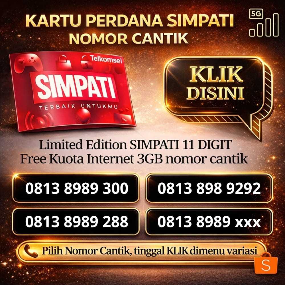 Kartu Perdana Simpati 11 Digit telkomsel 4G 5G Nomor Cantik 89