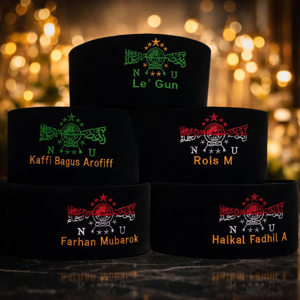 peci custom bordir nama bebas-songkok hitam blusdru mewah
