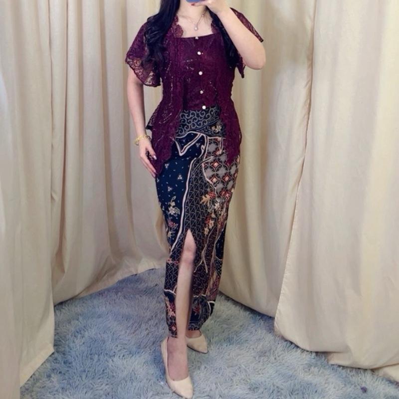 BATIK HAGIA PANJANG/DRESS Dress Batik Wanita Model Hagia Panjang untuk Pesta dan Acara Formal