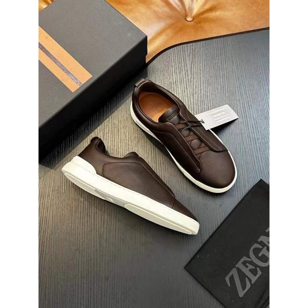 SEPATU PRIA ZEGNA SLIPON BROWN