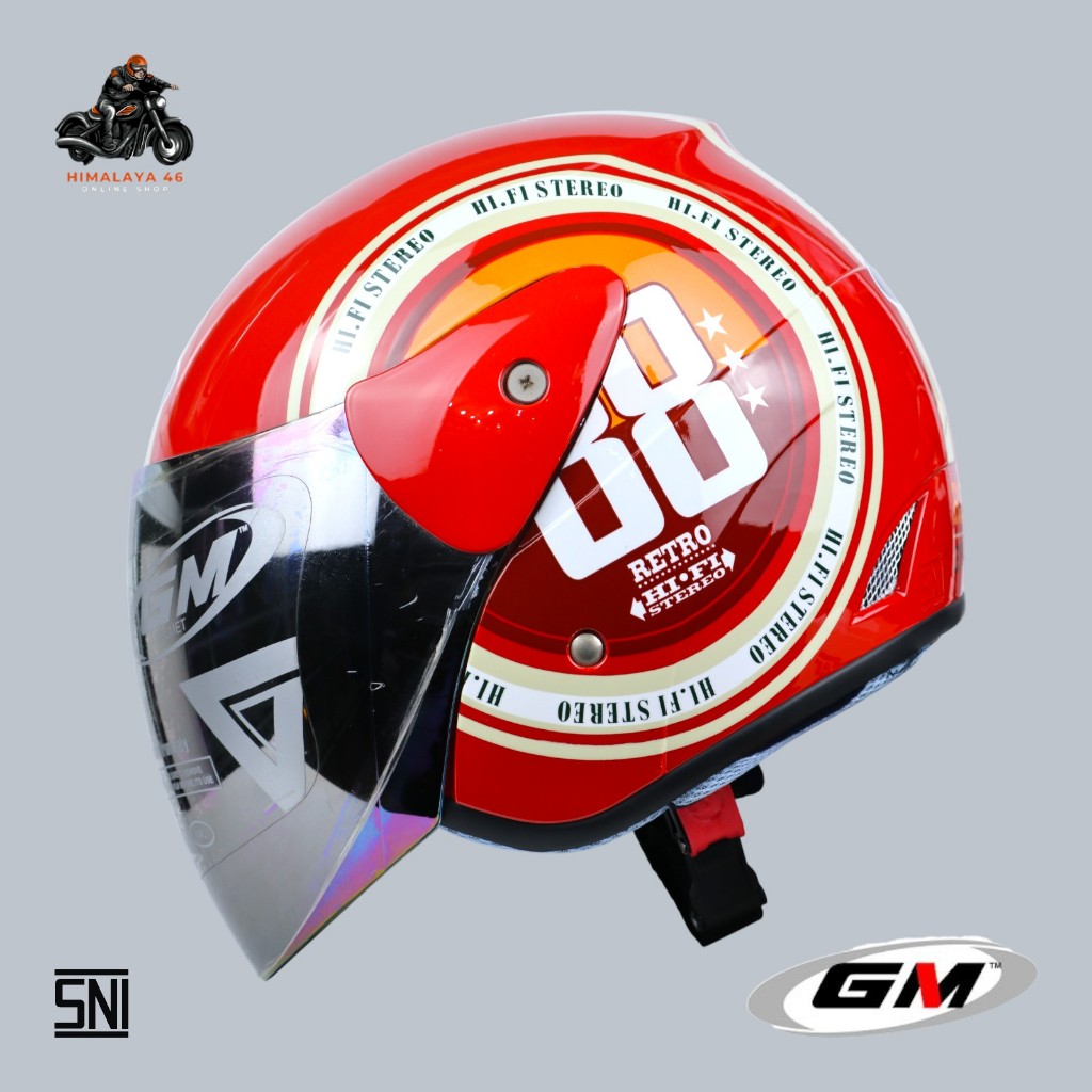 GM Evolution Motif 88 - Red - Helm Half Face