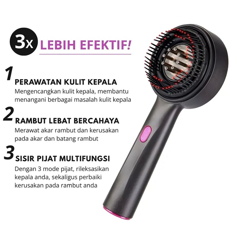 Sisir Pijat Kepala Elektrik Dengan Terapi Led Merah