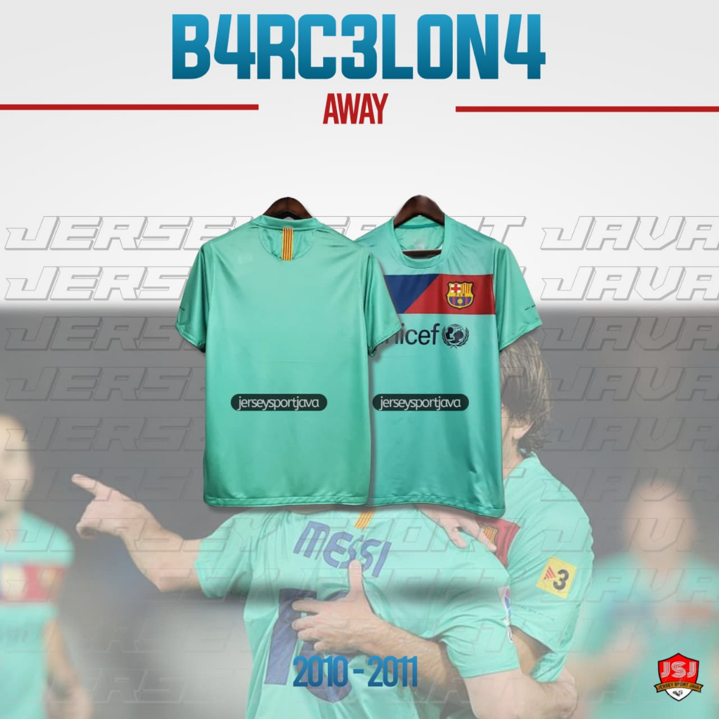 ( BISA COD ) JERSEY BAJU BOLA PRIA RETRO BARCELONA AWAY 2010/2011 GRADE AAA+ - BEST HIGT QUALITY