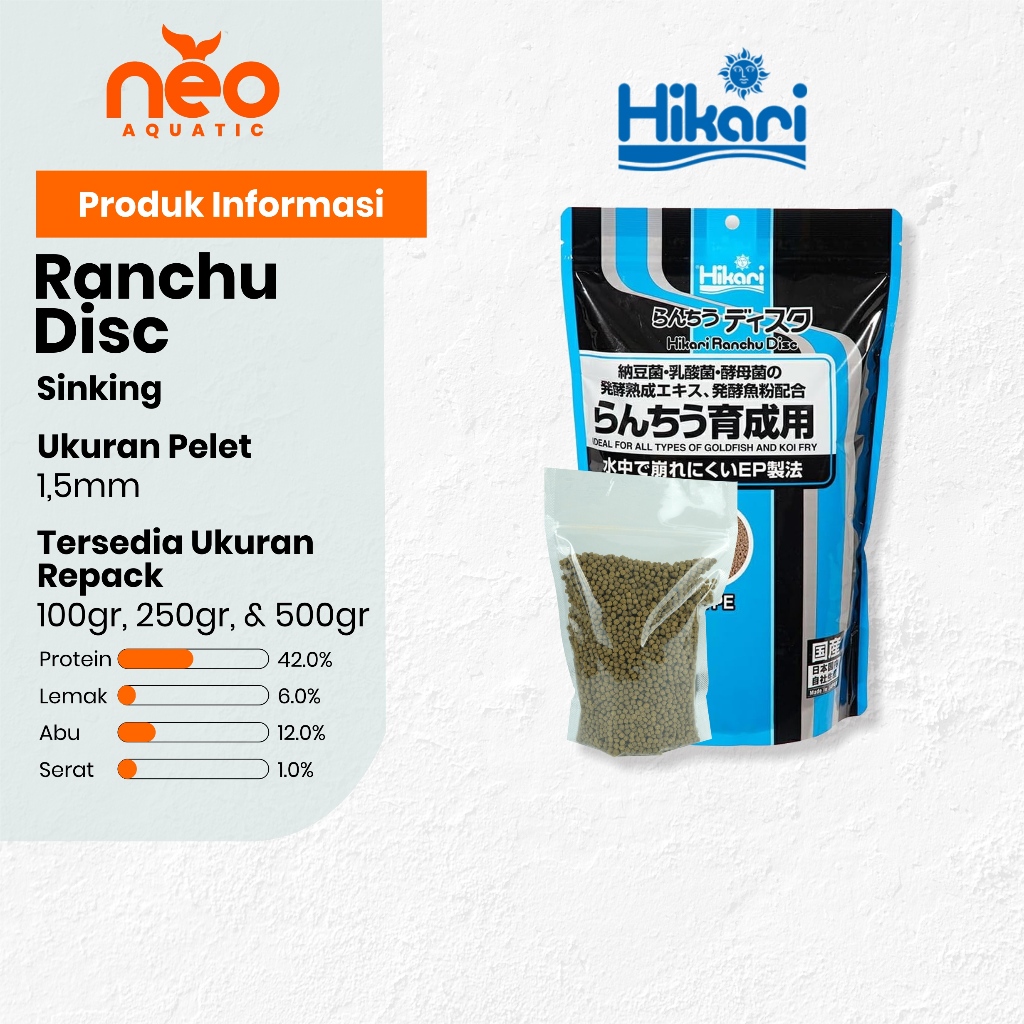 REPACK HIKARI Goldfish Ranchu Disc Pakan Ikan Baby Goldfish Sinking/Tenggelam