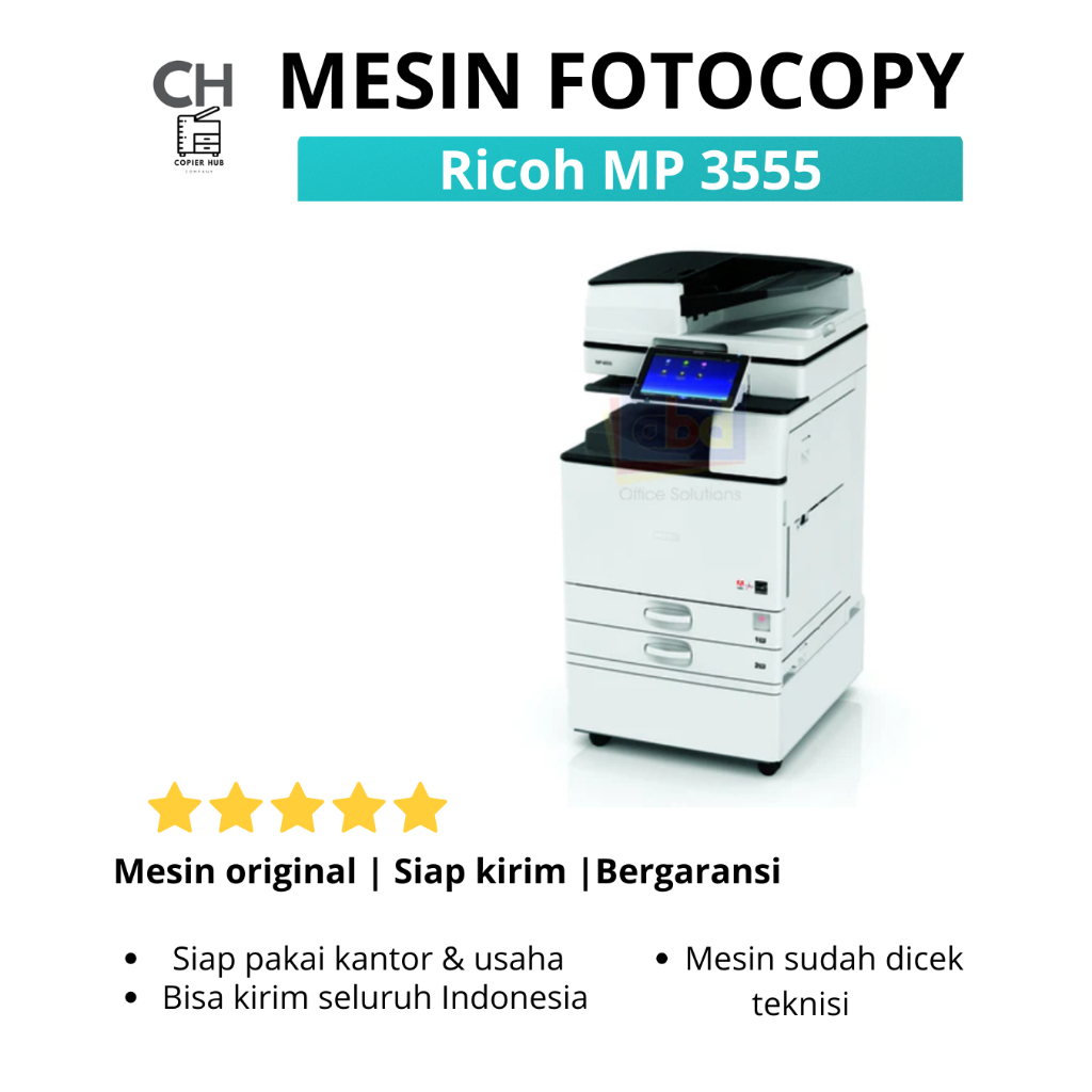 Ricoh MP 3555 – Mesin Fotocopy A3/A4 Multifungsi & Tangguh untuk Kantor atau Usaha