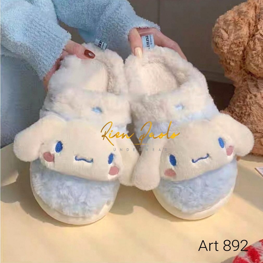 Sandal Bulu - Sendal Rumah - Sandal Dalam Rumah - Slipper Cinnamoroll Bulu Tebal Lembut Rien Paolo P