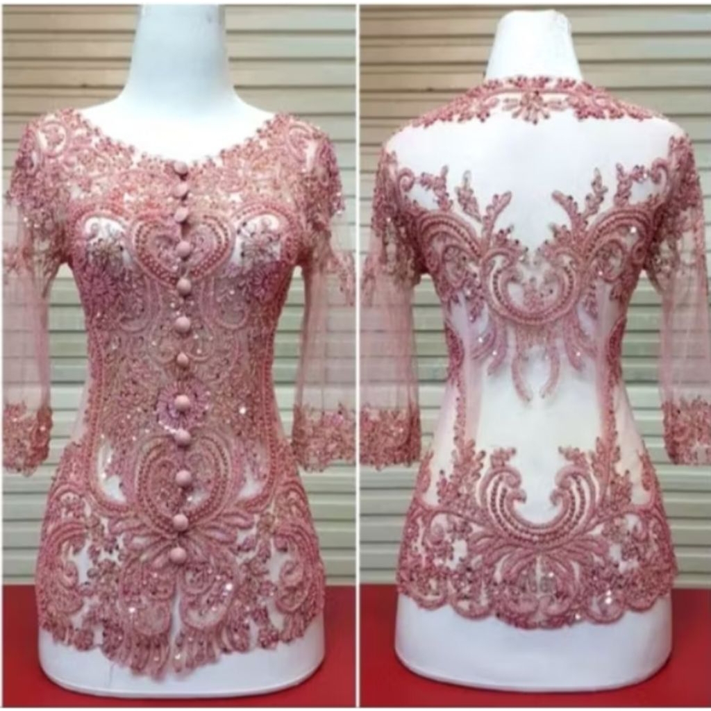 ( KEBAYA SAJA) KEBAYA PAYET KERAH SUNDA//KEBAYA PAYET HITAM//KEBAYA 7/8
