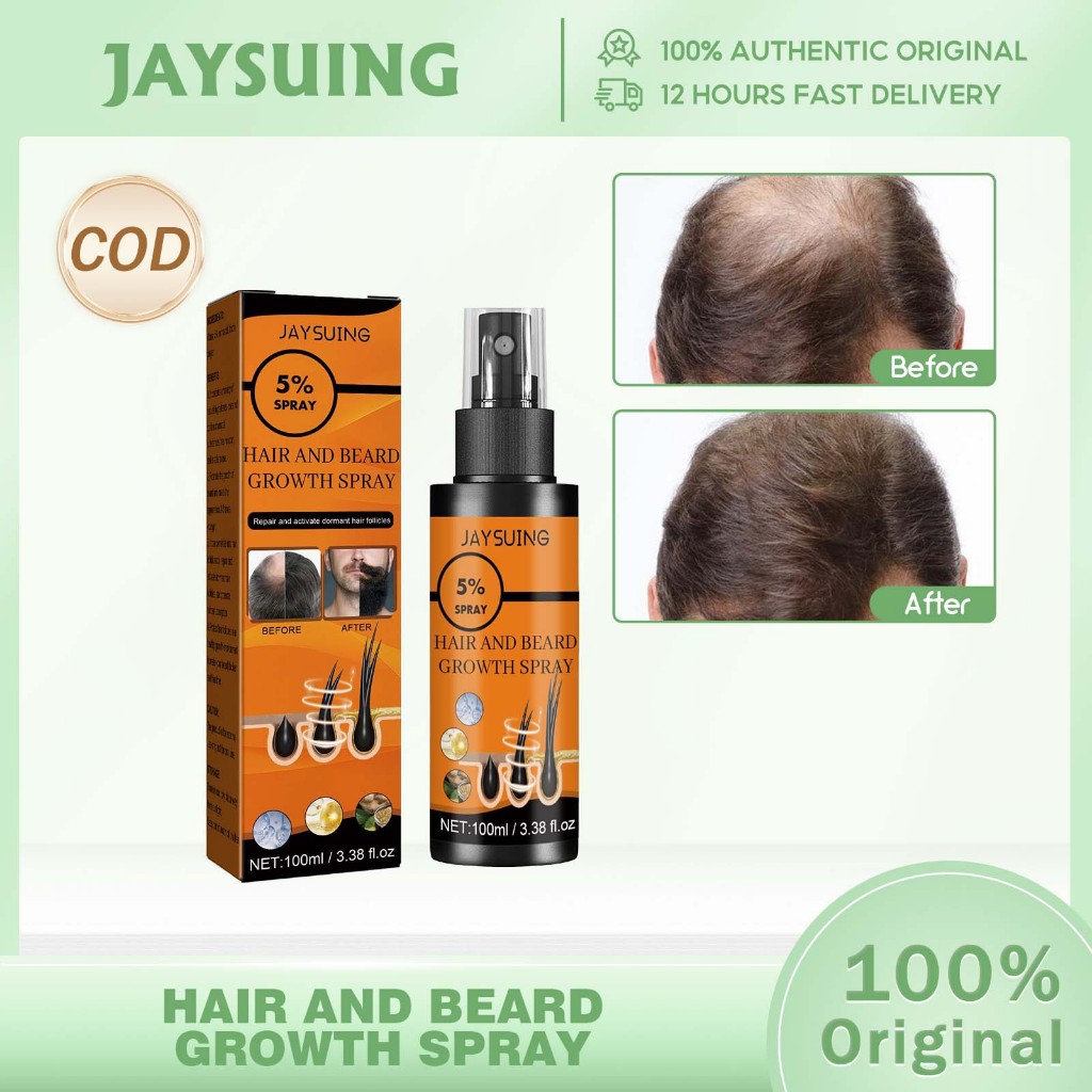Jaysuing 100ml Spray Minoxidil 5%  Pertumbuhan Rambut & Janggut Tebal Anti Rontok Mengatasi Masalah 