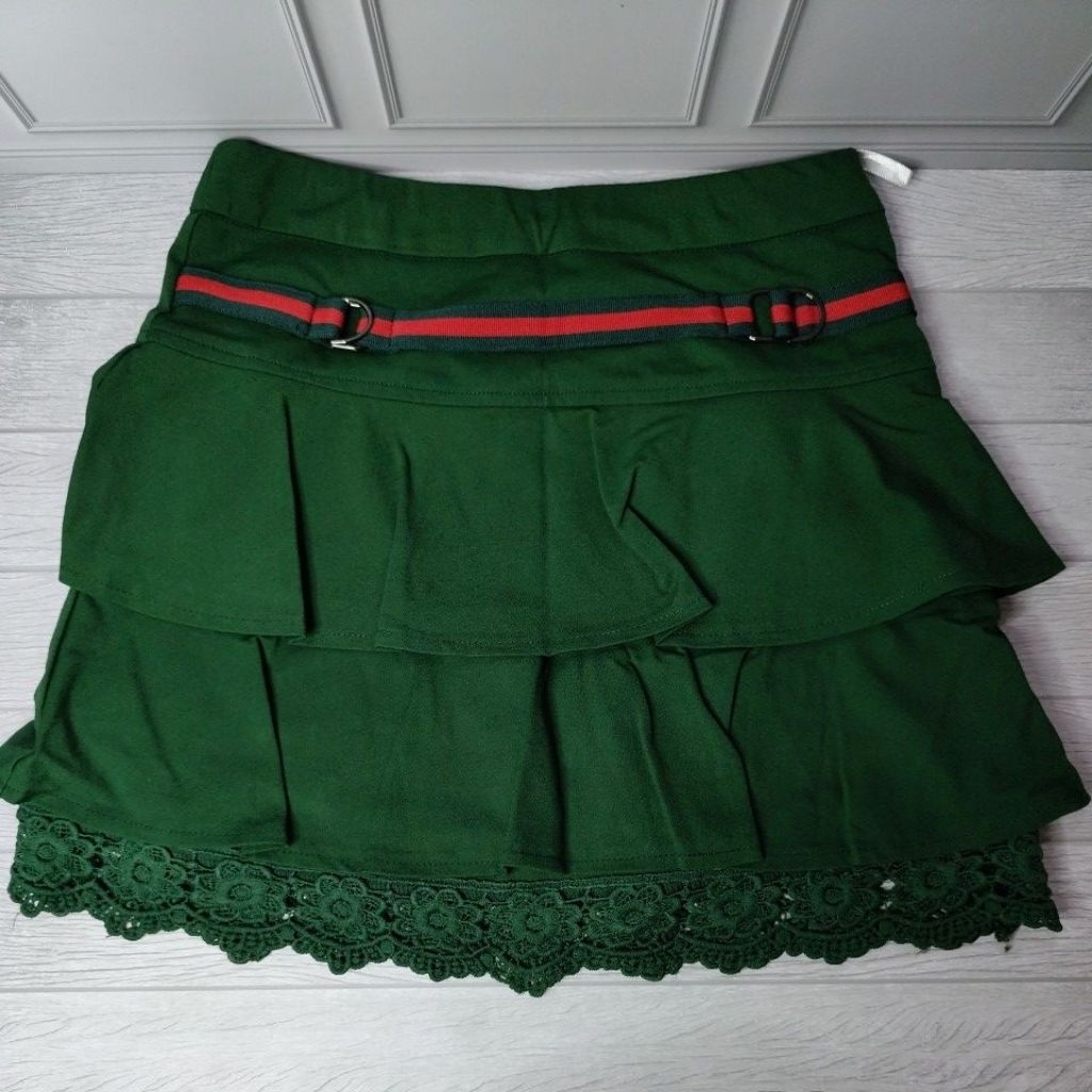 rokcel tumpuk hijau rokcel hijau natal rok tumpuk hijau skort tumpuk bahan tuebal rok jotol