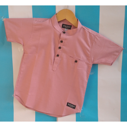Kemeja Koko Anak Dusty Pink Adem Nyaman / Kemko kurta Anak cowok