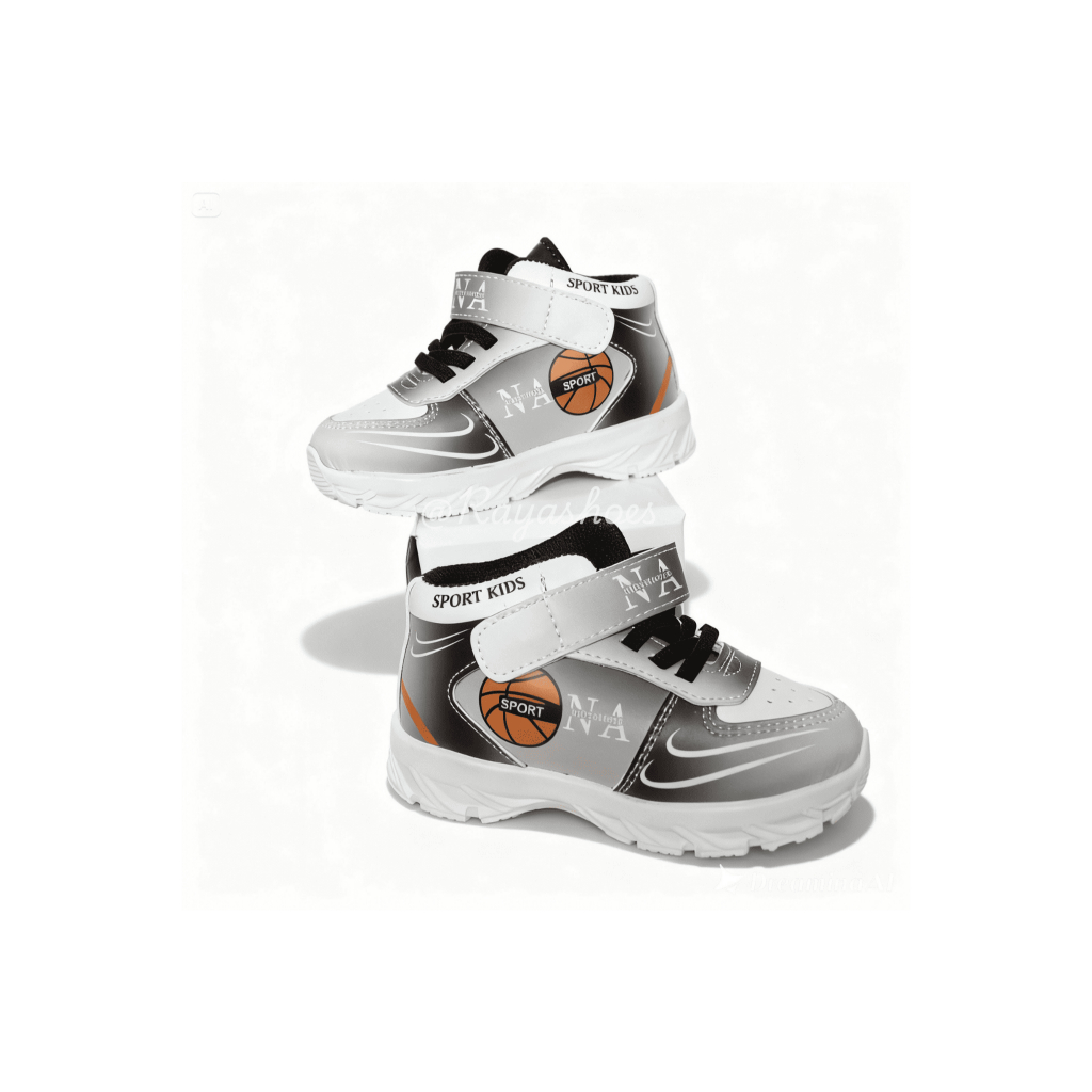 RAYA SHOES - SNEAKERS ANAK JORDAN NA BOLA | SEPATU MODEL HIGH VELCRO | SEPATU ANAK COWOK | SEPATU FA