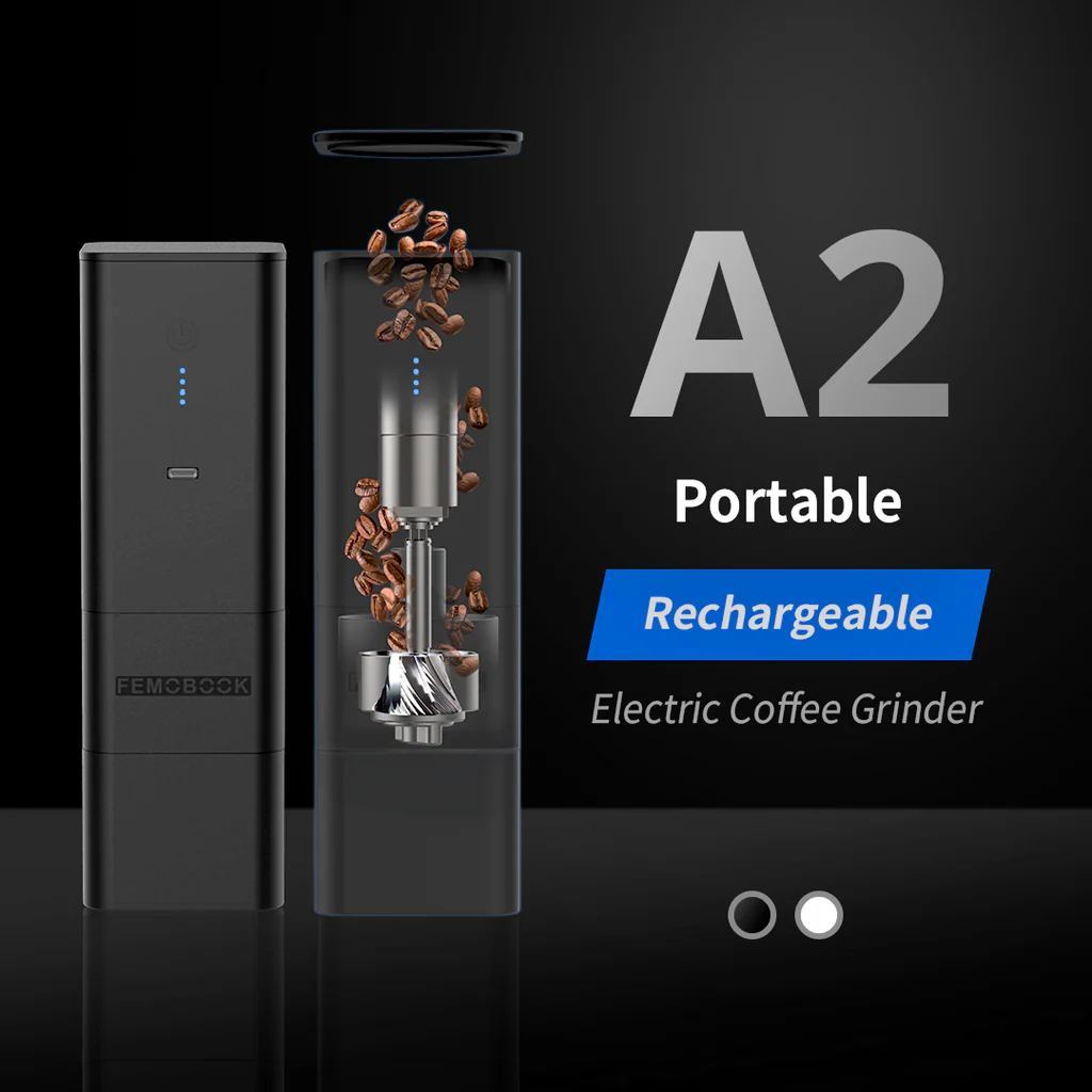 Femobook A2 Electric Rechargable Portable Coffee Grinder Penggiling Kopi Elektrik Otomatis With 38mm