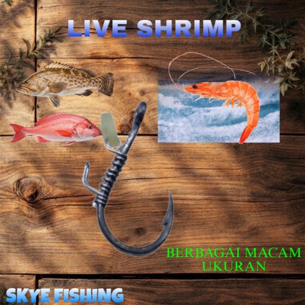 Mata kail pancing untuk udang hidup mancing di laut dan sungai muara udang tetap hidup [MDL 1]