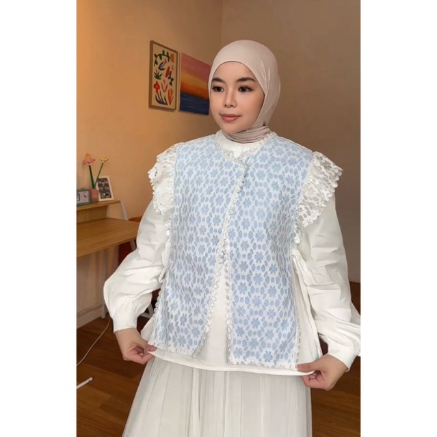 ALLUKA by ycw official outer wanita Rompi brokat kekinian hijab dan non hijab| atasan wanita | vest 