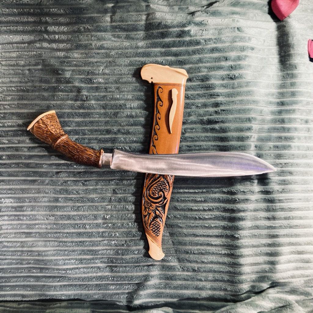 pisau kukri ukir Bahan Baja, termurah pisau tebas kukri
