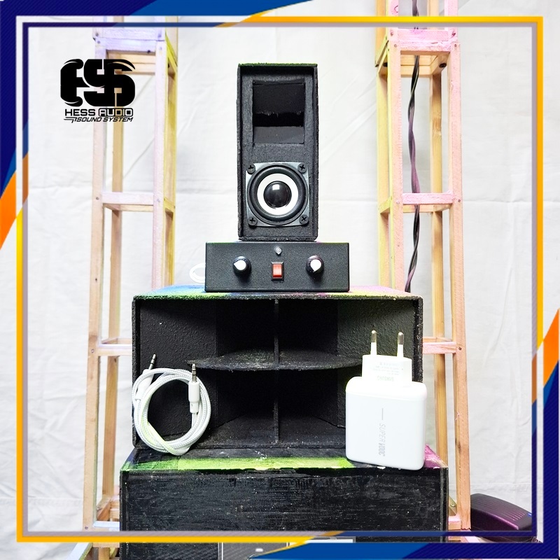 Paket siap bunyi sound system miniatur box cla double 3 inch hess audio tinggal check sound horegg