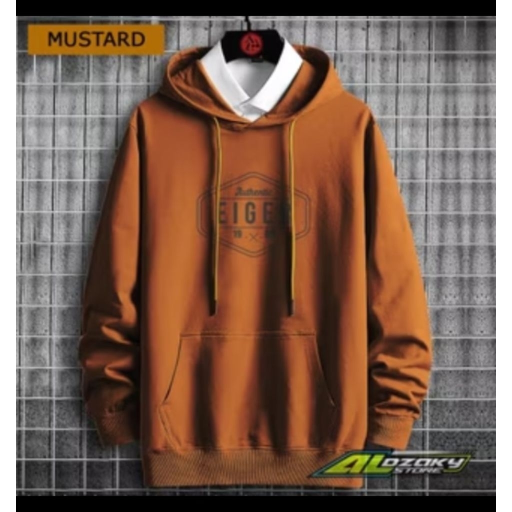 Jaket Hoodie EIGER Pria pakai topi /Jaket Hoodie Distro Lengan Panjang